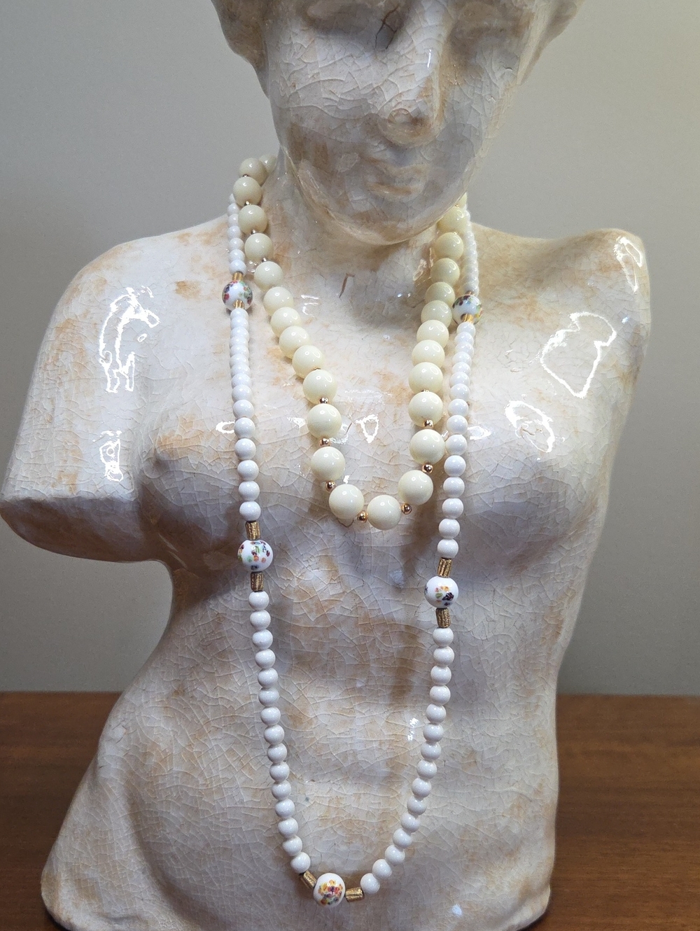 Vintage Necklaces  Lucite Acrylic Tombo Bead  Set Of 2